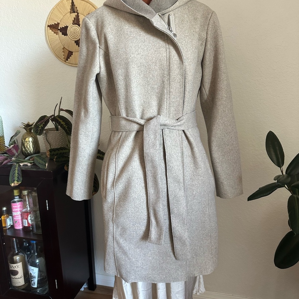 Warm for Winter Beige Belted Coat- Bernardo, XS